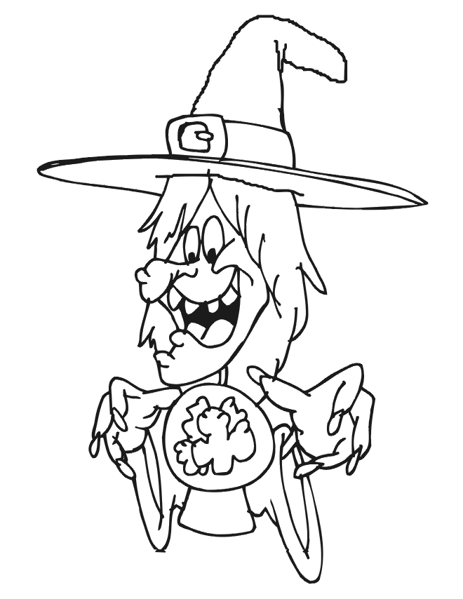  10 Halloween Witch Coloring Pictures