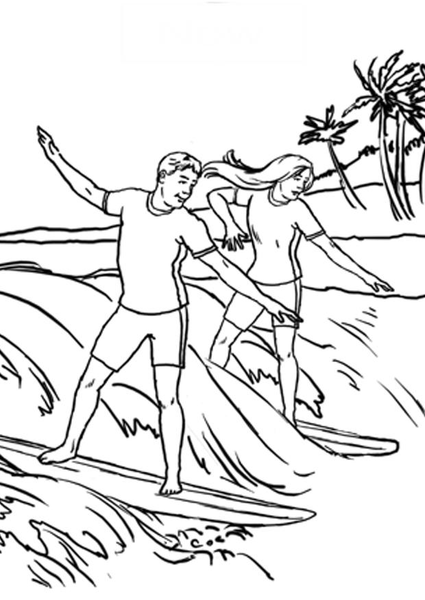 Surfing-coloring-2 | Free Coloring Page on Clipart Library