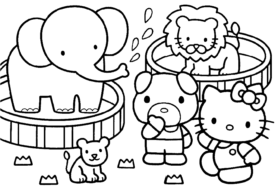 Cartoon Coloring Hello Kitty And Friends Coloring Page Hello Kitty