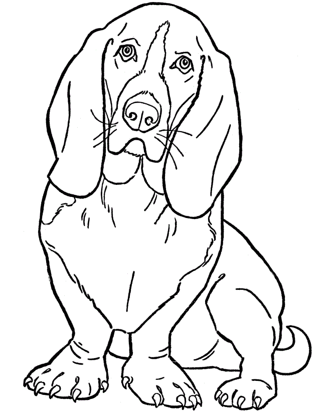 Lame Eyed Dog Coloring Page | Kids Coloring Page