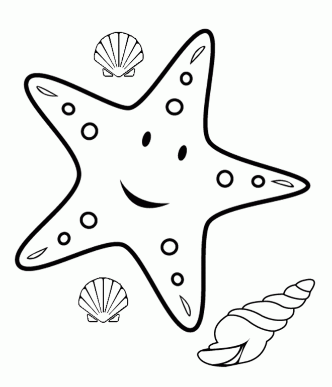 Cartoon Starfish Coloring Page | Online Coloring Pages
