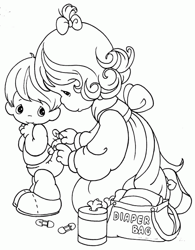 Guardian Angel Coloring Page free coloring pages precious moments