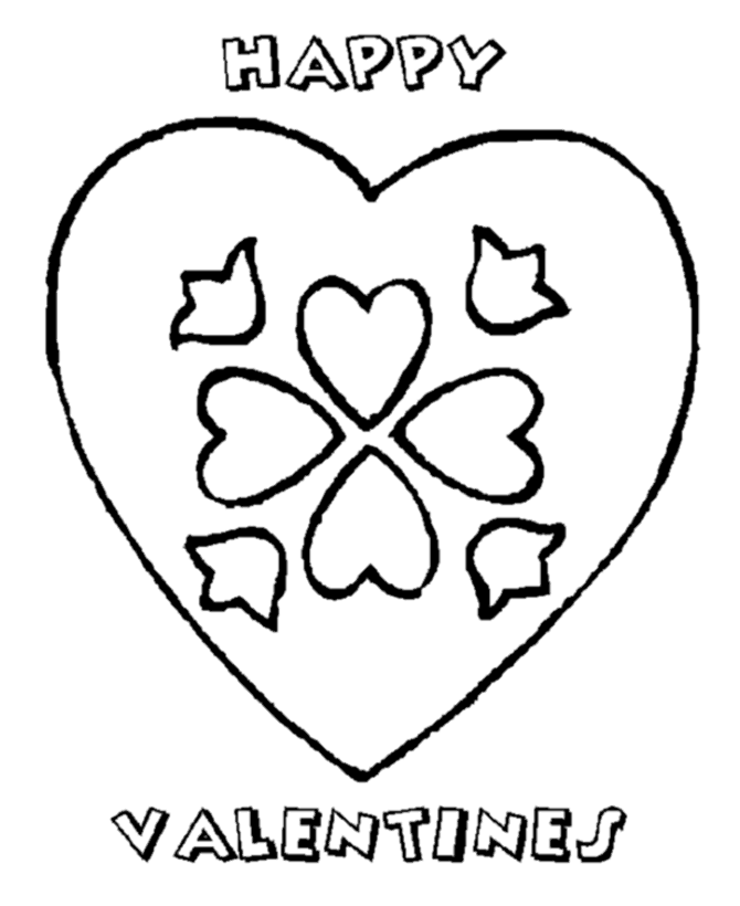 Valentines Day Hearts Coloring Pages - A Happy Valentine - Heart