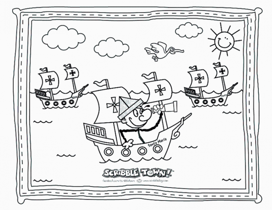 preschool christopher columbus coloring page - Clip Art Library