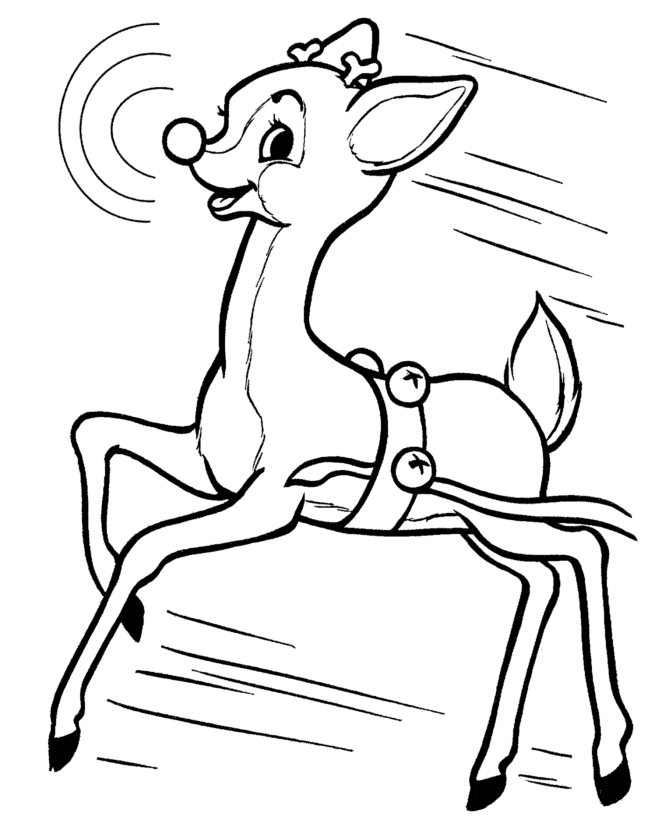 Free Coloring Pages Of Rudolph The Red Nosed Reindeer
