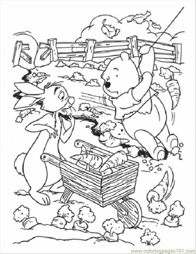 Coloring Pages Pooh And Rabbit (Cartoons  Winnie The Pooh)| free printable