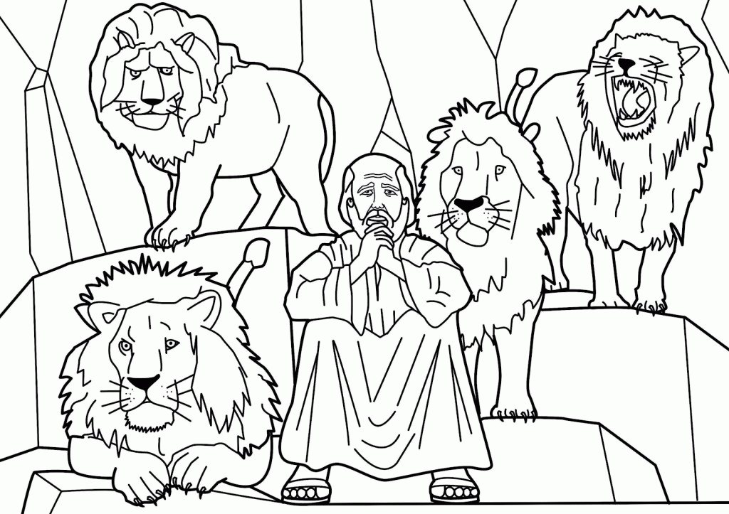 Daniel And The Lions Den Coloring Page - Free Coloring Page