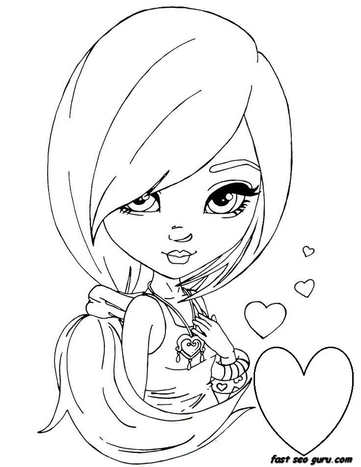 Free Girl Face Coloring Page, Download Free Girl Face Coloring Page png