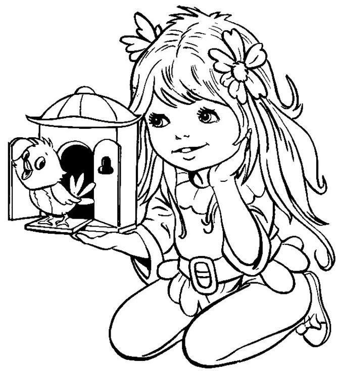 Little bird Coloring pages for Girls | Free Printable Coloring Pages