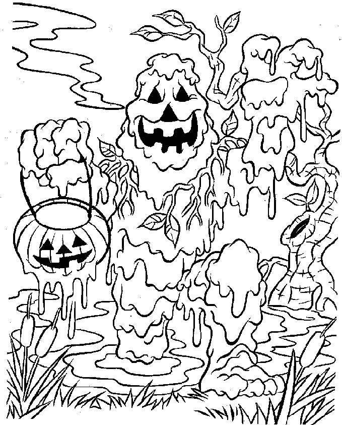 Very Scary Halloween Coloring Pages Free Printable Coloring