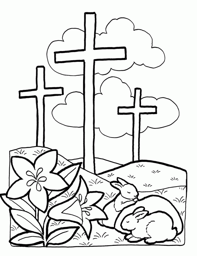 Religious Easter Coloring Pages Easter Cross Coloring Page