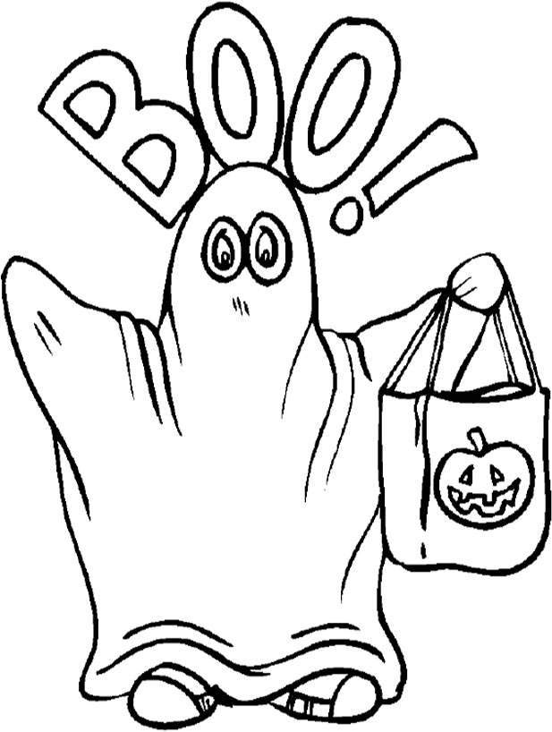 Pix For  Halloween Ghost Coloring Page