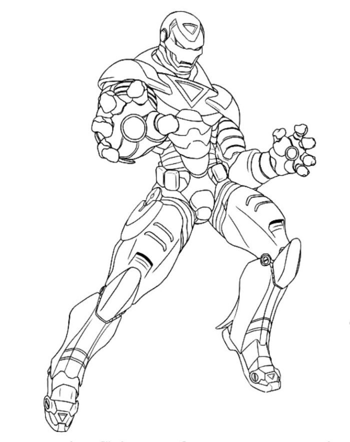 Free Coloring page Iron Man robots - Superheroes Coloring Pages