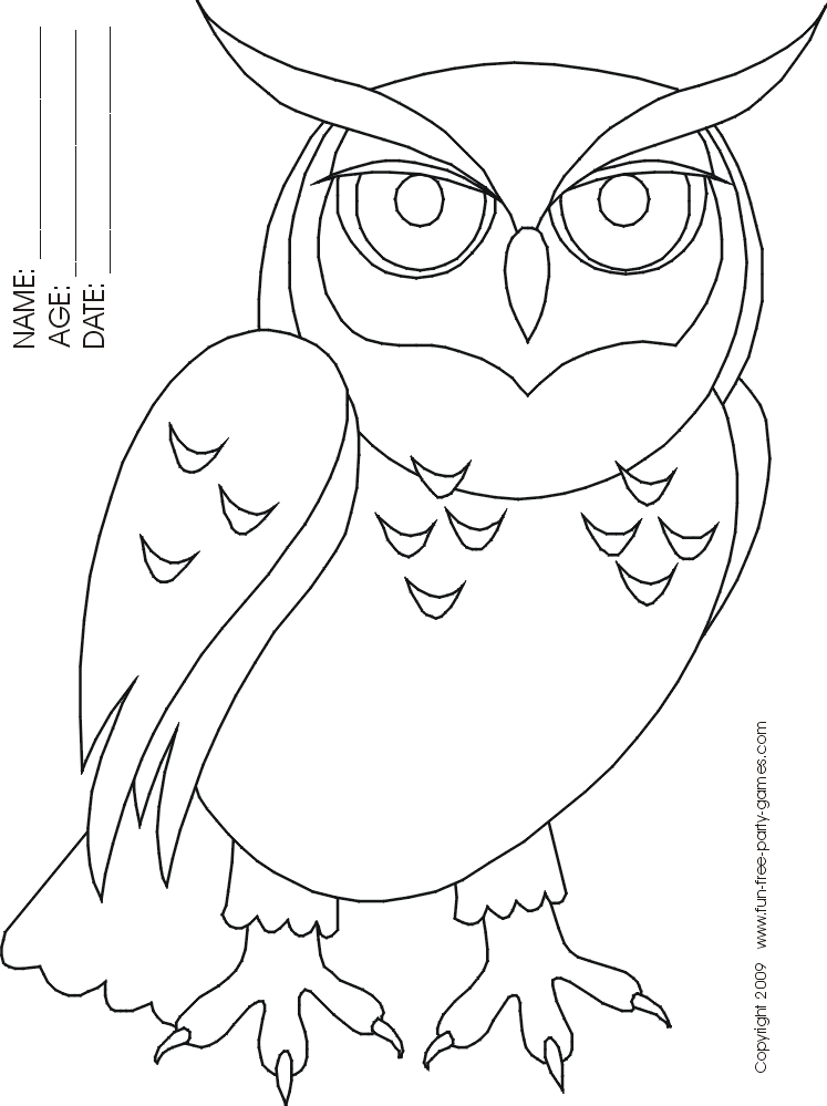 Cartoon Owl Coloring Page | Free Printable Coloring Pages