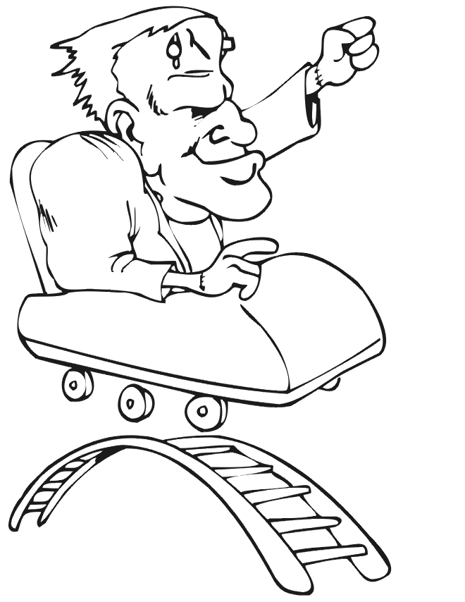 Frankenstein Coloring Page | On Rollercoaster