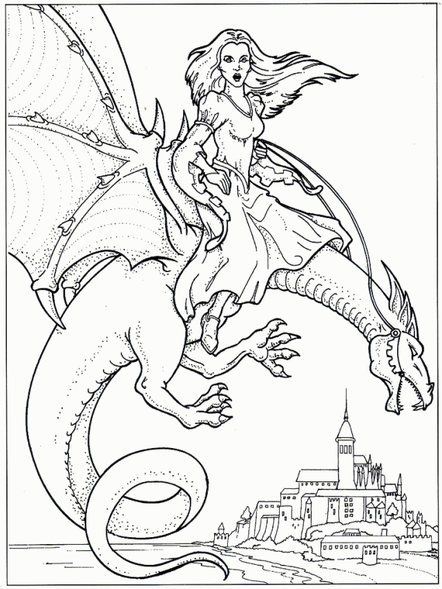 Dragon Printable Coloring Page Label Dragon Printable