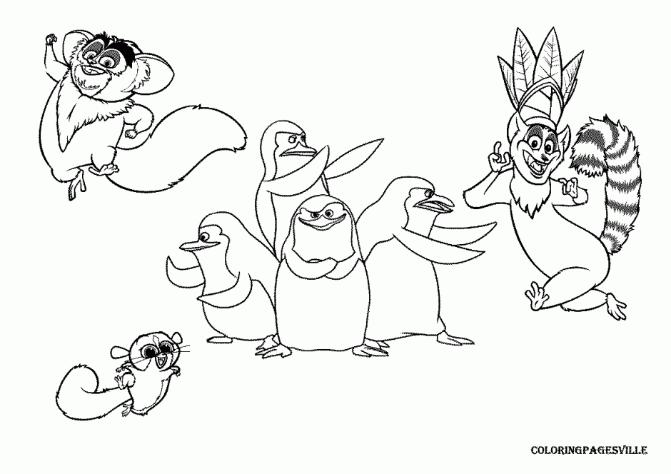 Penguins Of Madagascar Coloring Pages 