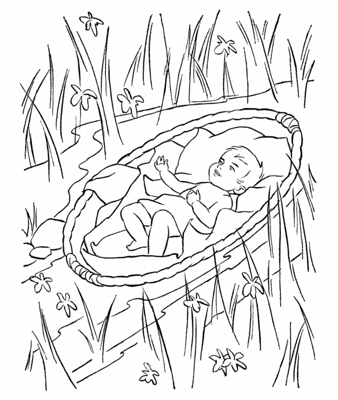 printable baby moses coloring page - Clip Art Library