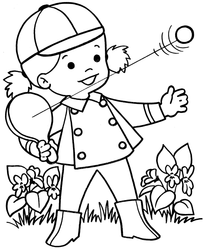 Spring Sports Coloring  - Spring Coloring Sheets 2: Bluebonkers