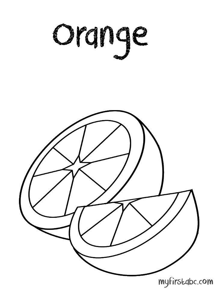 Orange Coloring Page - My First ABC