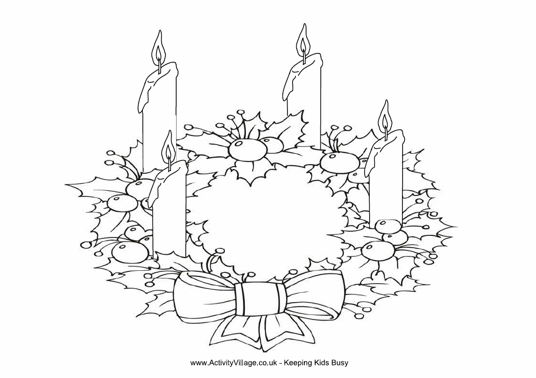 Printable Advent Wreath Coloring Pages ReClipart Library1044x737px