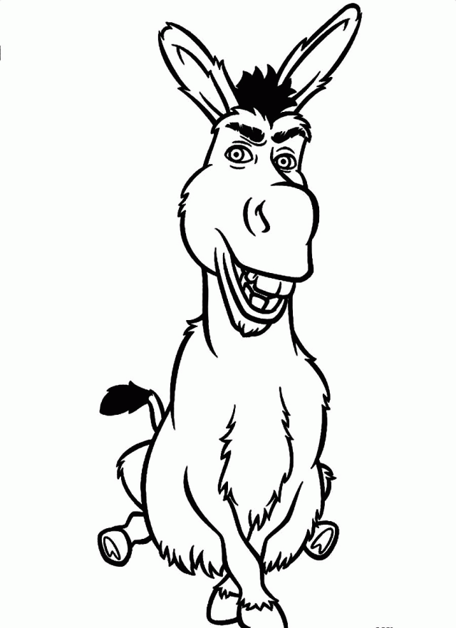 Download Donkey Smiles Widely Shrek The Movie Coloring Pages.