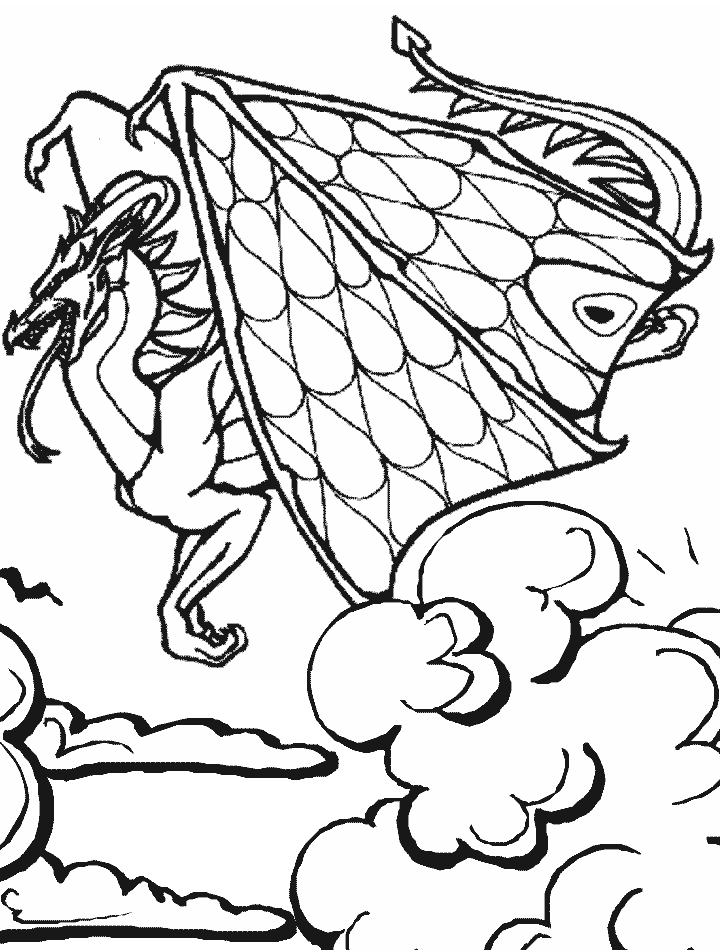 Dragons 4 Fantasy Coloring Pages  Coloring Book