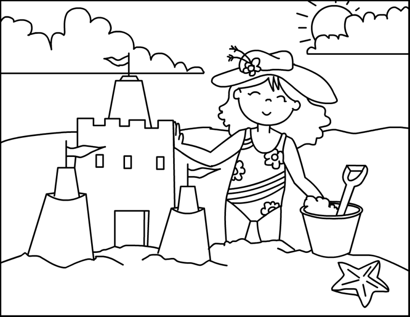 summer coloring page for kids |Clipart Library