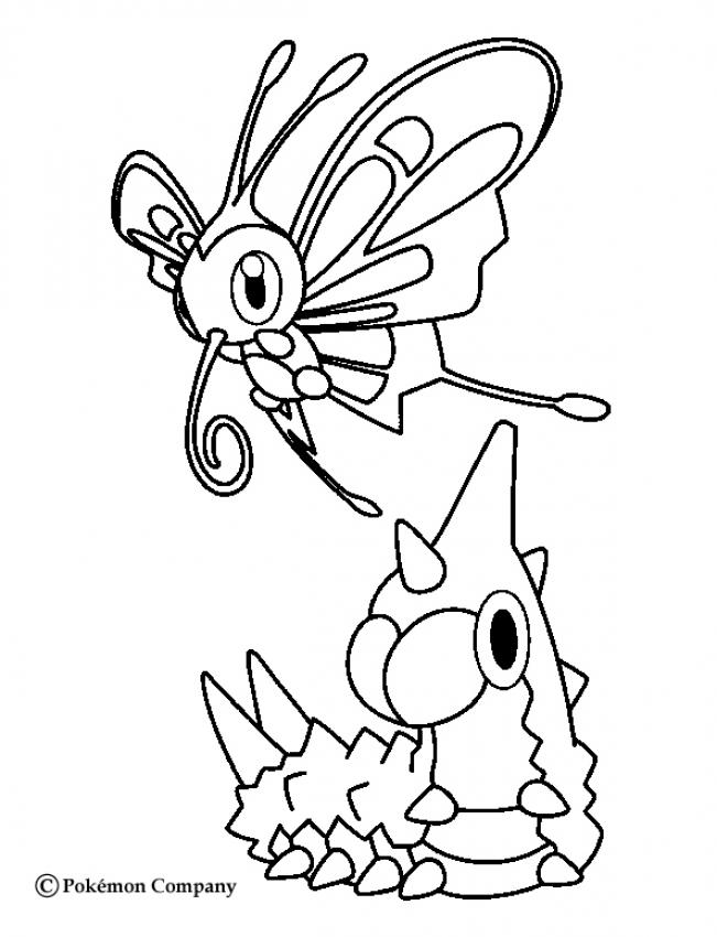 POKEMON BATTLES coloring pages - Wurmple and Beautifly