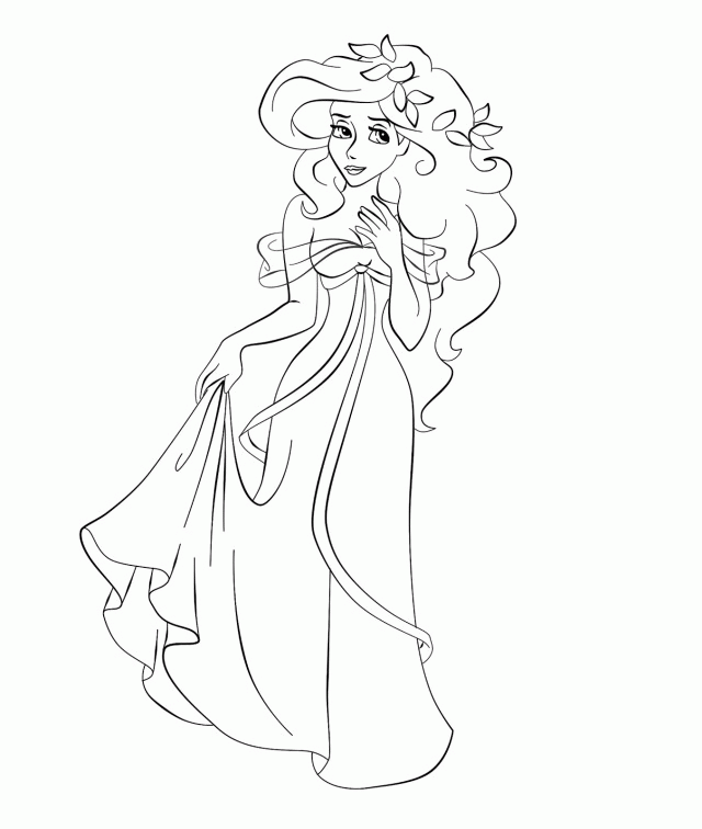 Princess Giselle Coloring Page Disney Cartoon Character Picture Id