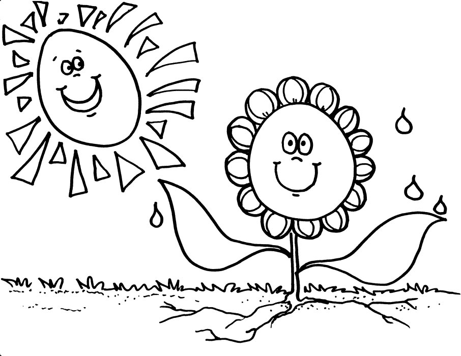 Flower and Sun Coloring Pages Sheets | Coloring