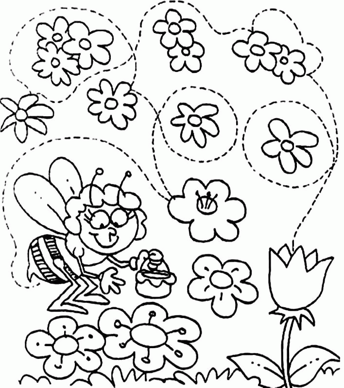 Welcome Spring Coloring Book Pages - Spring Day Coloring Pages