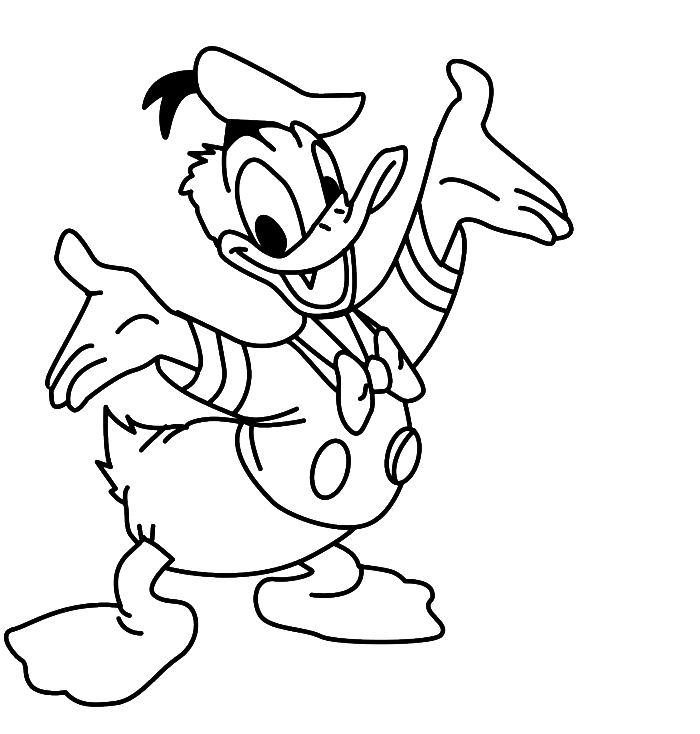 Donald Duck Coloring Page Background HD 