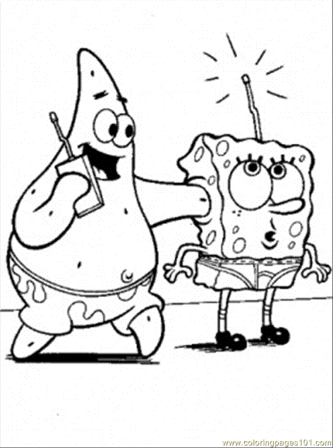 friend cartoons spongebob printable coloring page