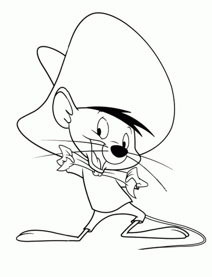 Speedy Gonzales Action Coloring Pages - Looney Tunes Cartoon