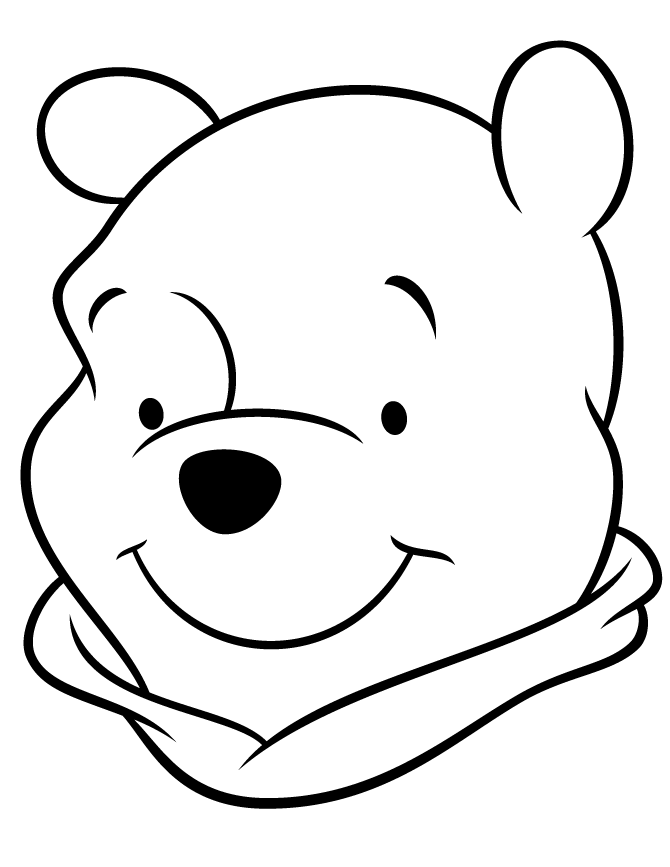 Winnie The Pooh With Smile Coloring Page | Free Printable Coloring