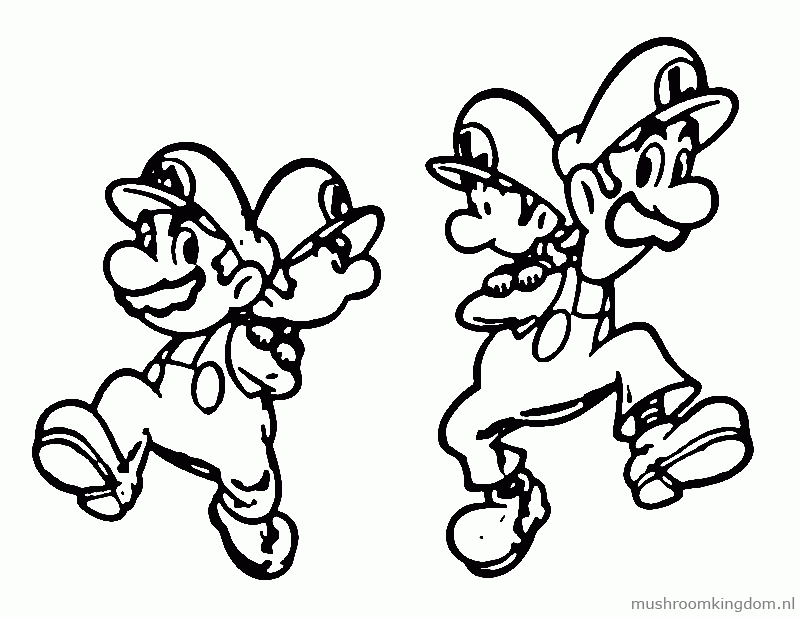 Luigi And Mario Coloring Pages 
