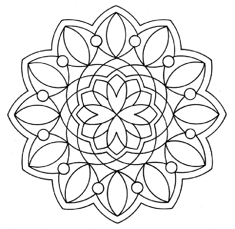 Free Geometric Mandala Coloring Pages, Download Free Geometric Mandala