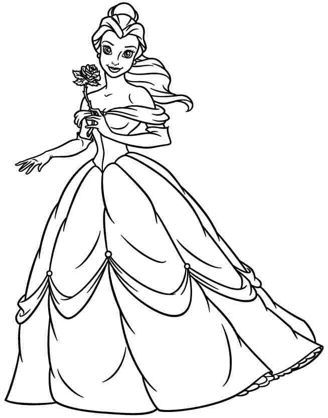 Free Disney Princess Belle Coloring Pages, Download Free Disney