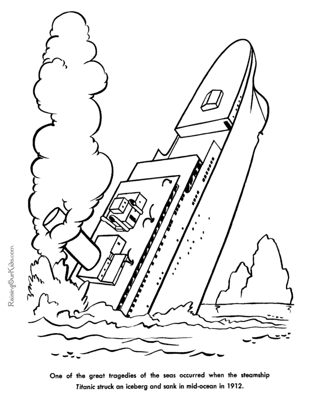 sinking ship Colouring Pages