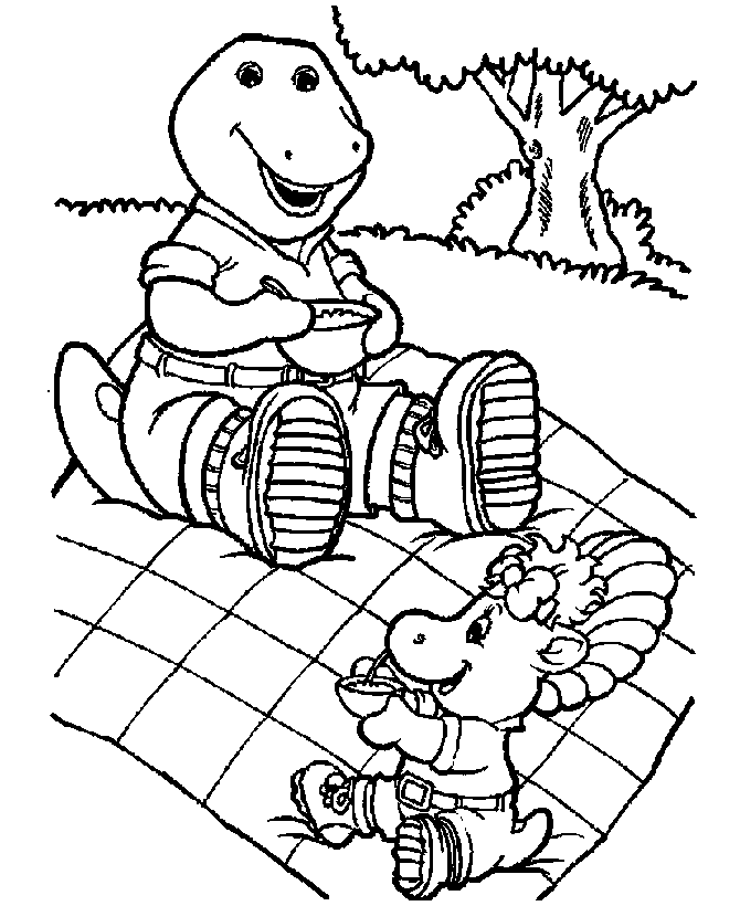 Barney coloring Page