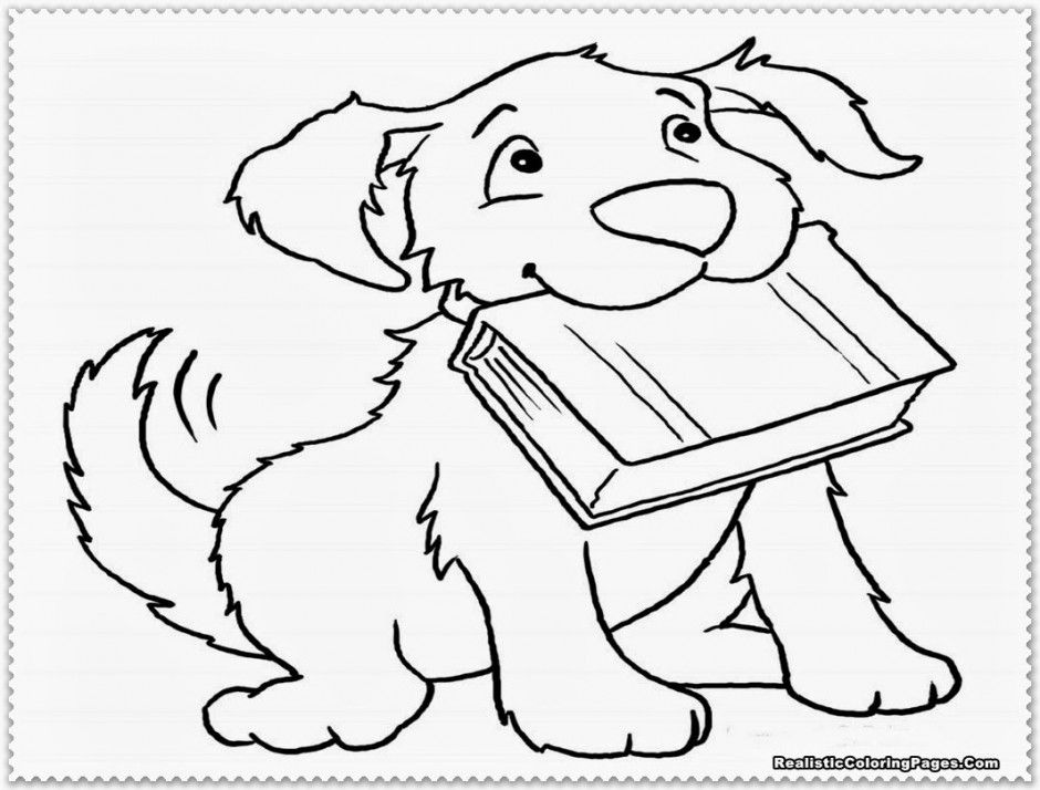 Realistic Dog Coloring Pages Free Coloring Page