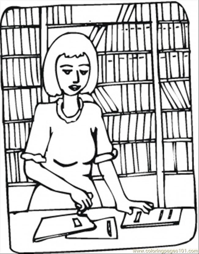 library book Colouring Pages