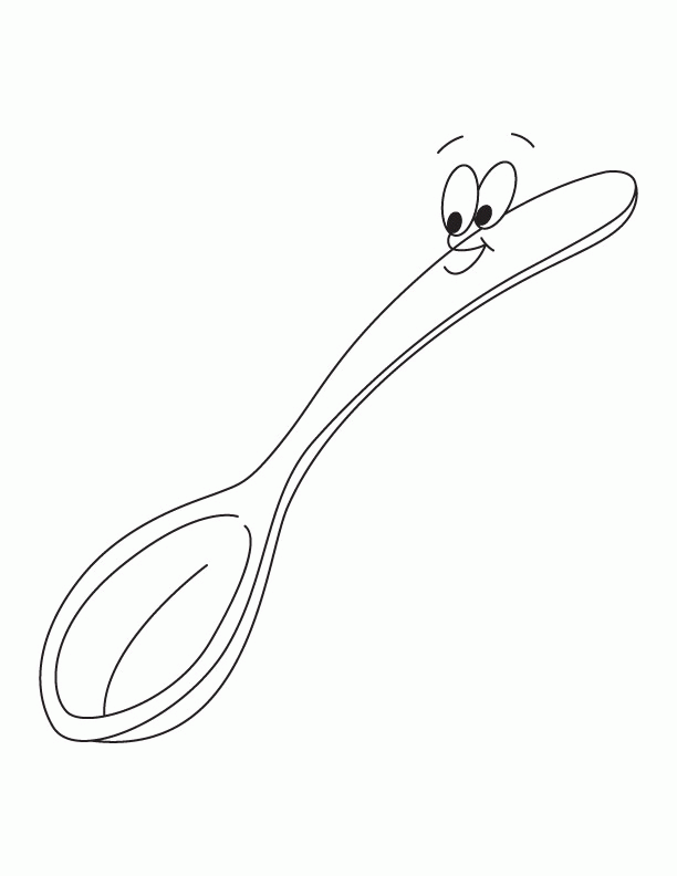 Spoon coloring page | Download Free Spoon | Coloring Page for Kids
