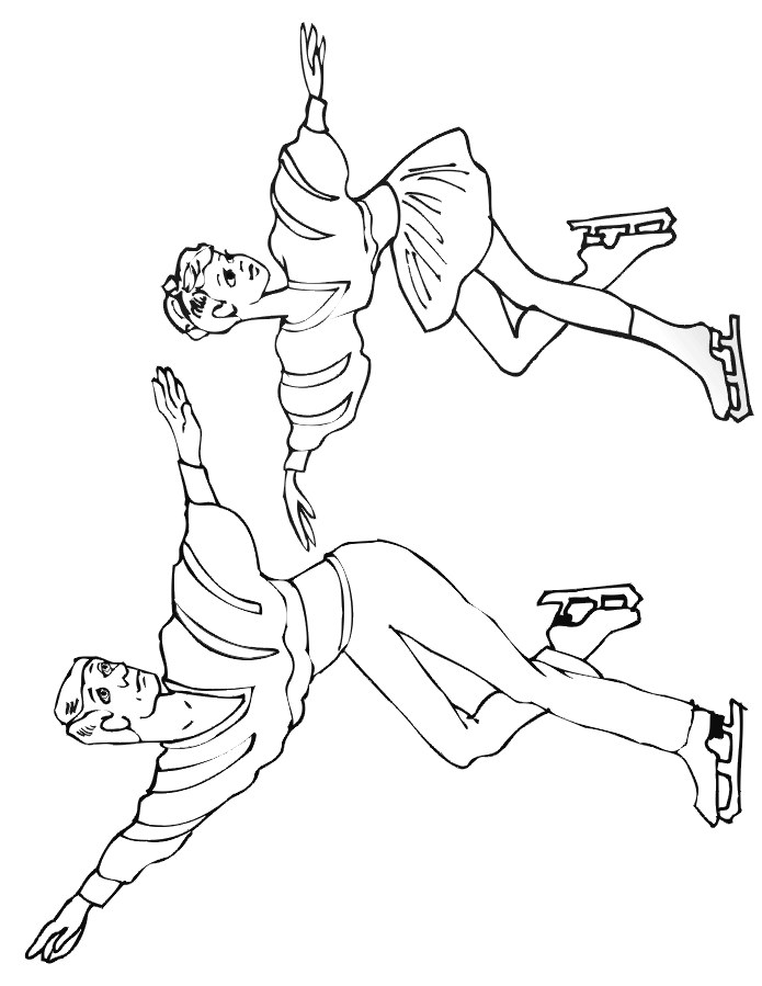Figure Skating Coloring Page | Adult Pairs Team
