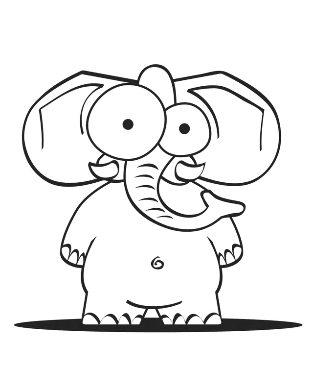 Crazy-eyed Elephant | Free Printable Coloring Pages