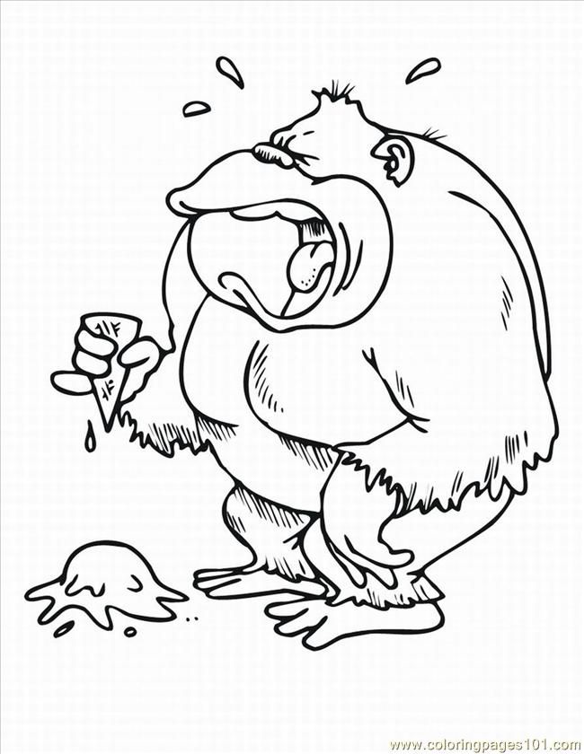 Coloring Pages Monkey Coloring Page Lrg (Mammals  Monkey