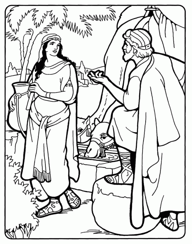 Abrahams Servant Meets Rebekah Woman At The Well