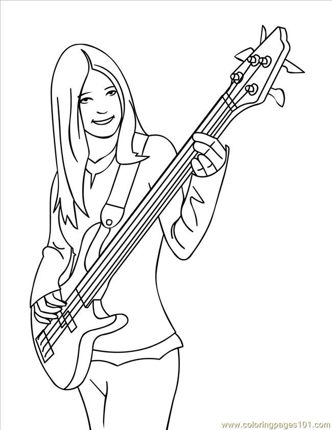 Coloring Pages Bass Ink (Entertainment  Instruments)| free printable