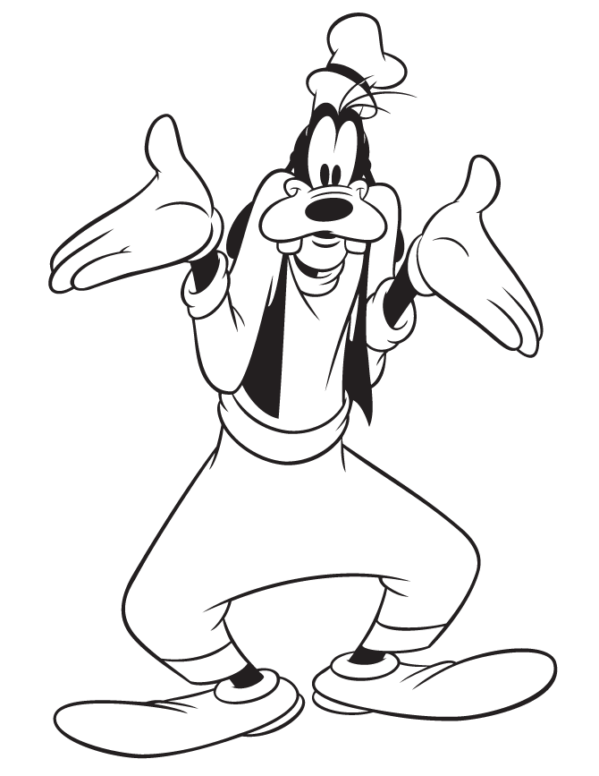 silly goofy coloring page goofy coloring pages 